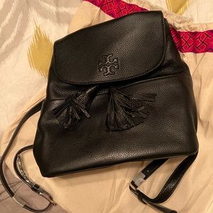 Tory Burch black leather backpack. NWT